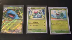 BULBASAUR IVYSAUR VENUSAUR SET Pokemon 151 Holo Complete Evolution Pokemon LP - Image 1