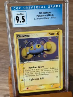 2006 Pokemon Ex Legend Maker Chinchou #50 CGC Gem Mint 9.5/10 - Image 1