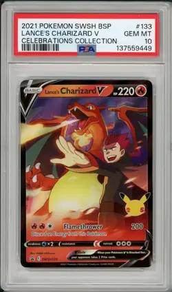 2021 Pokemon Celebrations Lance's Charizard V #133 PSA 10 - Image 1