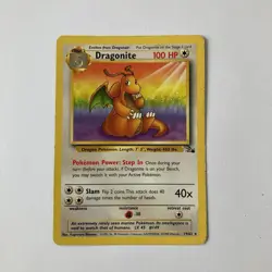 Dragonite 19/62 Rare Fossil Unlimited WOTC Pokemon TCG - Image 1