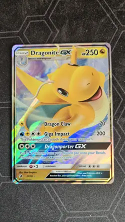 Dragonite GX Card 37/70 Sun Moon: Dragon Majesty Pokemon TCG NM - Image 1