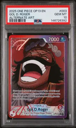 2025 ONE PIECE OP13-CARRYING ON HIS WILL ALTERNATE ART #003 GOL D. ROGER PSA 10 - Image 1