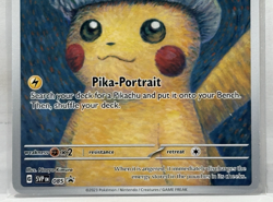 Pokemon Van Gogh Promo Pikachu Grey Felt Hat 085 SVP NM CARD - Image 3