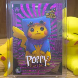 Pikachu Cosplay Poppy Playtime E19 Custom Holographic Card - NM Minus - RARE - Image 1