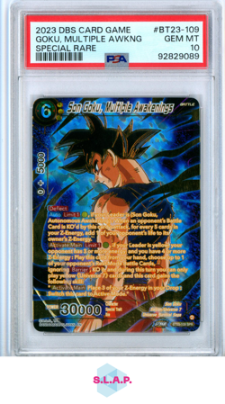 GOKU,MULTIPLE AWKNG SPECI4L RARE 2023 DRAGON BALL SPR CARD GAME BT23-109 PSA 10 - Image 1
