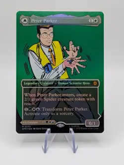 MTG Spider-Man Borderless Foil Card Peter Parker/Amazing Spiderman 0232 - NM - Image 1