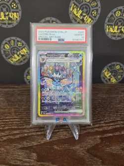 PSA 10 Vaporeon ex SAR 205/187 sv8a Terastal Festival Japanese 2024 Pokemon Card - Image 1