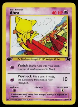 Pokemon Card - Abra Team Rocket 49/82 1st Edition - Image 1