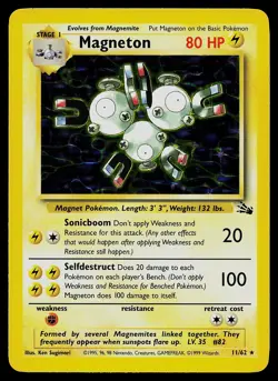 Pokemon Card - Magneton Fossil 11/62 Holo Rare - Image 1