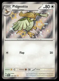 Pokemon Cards Pidgeotto 197/091 Paldean Fates Shiny Rare NM *2 - Image 1