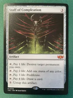 2025 Staff of Compleation - Commander: Tarkir: Dragonstorm - MTG - Near Mint - Image 1