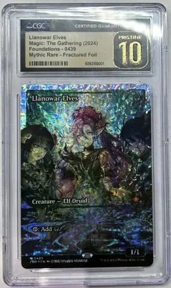 Llanowar Elves Fracture Foil CGC 10 Foundations Mtg Wasteland Vault - Image 1