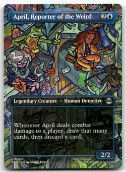 April, Reporter of the Weird (Borderless) #206 (NM) TMT Magic MTG - Image 1