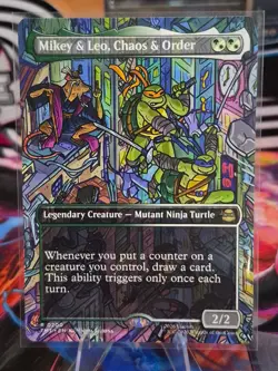MTG TMT - Mikey & Leo, Chaos & Order (Borderless) Reg 0200 - MT/NM Pack Fresh! - Image 1