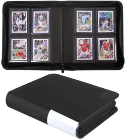 Top Loader Card Binder, 128 Cards, 4 Pocket Side-Loading Pages Compatible for... - Image 1