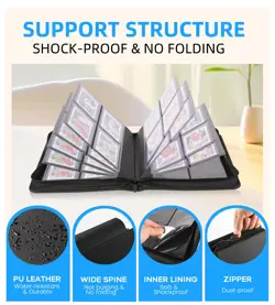 Top Loader Card Binder, 128 Cards, 4 Pocket Side-Loading Pages Compatible for... - Image 3