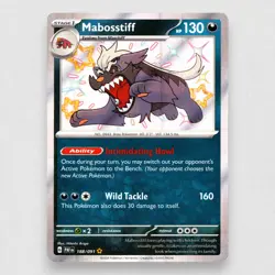Mabosstiff 188/091 SV: Paldean Fates Holo Shiny Rare Pokemon TCG NM - Image 1