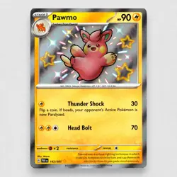 Pawmo 143/091 SV: Paldean Fates Holo Shiny Rare Pokemon TCG NM - Image 1