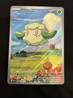 Cottonee 090/086 Holo Illustration Rare Pokemon Sv10.5: White Flare NM/M - Image 1