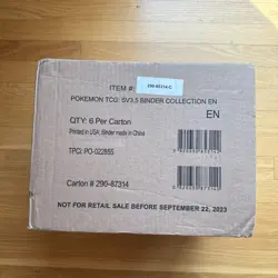 6 Pokemon TCG Scarlet & Violet 151 Binder Collection SEALED Case Of 6 -1st Print - Image 1