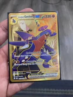 Pokemon Cynthia's Garchomp EX 330 HP Full Art Holo Hyper Rare Sv10 241/182 - Image 1