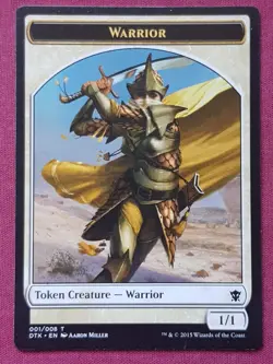 Magic The Gathering DRAGONS OF TARKIR WARRIOR token card MTG - Image 1