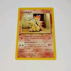 1st Edition CYNDAQUIL 57/111 Neo Genesis Vintage Pokemon Card - NM 🌟 Unplayed - Image 1