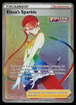 Pokemon Card - Elesa's Sparkle Fusion Strike 275/264 Rare Rainbow 2021 - Image 1