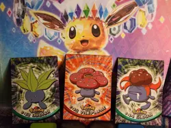 Vintage Pokemon- Oddish, Gloom, Vileplume - Topps Chrome -Blue Logo - 3 Card Set - Image 1