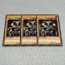 Yugioh Summoned Skull 1st Edition Secret Rare 3 Card Set NM SBC1 - Image 1
