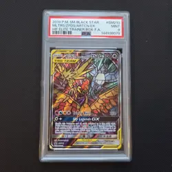 Pokemon Card - Moltres Zapdos Articuno SM210 Hidden Fates Stained Glass PSA 9 - Image 1