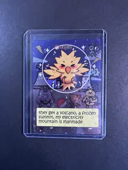 Pokiebubies 1st Edition Fan Art Zapdos Holo Rare Pokemon Card Zapie # 55 - Image 1