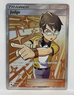 Full Art Judge 209/214 - Sun Moon Lost Thunder Pokemon Card - Ultra Rare - MP - Image 1
