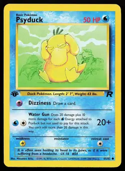 Psyduck 65/82 Common 1st Edition Team Rocket Pokemon Card - Image 1