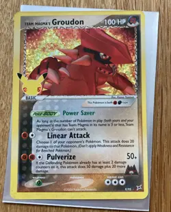 Pokemon Card TGC Team Magma's Groudon 9/95 25th Celebrations Rare Card Holo - Image 1