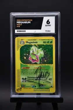 Pokemon Meganium Holo TCG Card Expedition 18/165 ACE 6 Signed by Randolph - Image 1