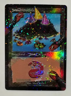 Mountain (IslandU) (7128) Secret Lair x Deadpool Drop (Pool Party Foil) - Mint - Image 1