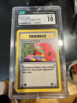 CGC 10 GEM MINT Pokemon 2000 Team Rocket 1st Edition 78/82 Goop Gas Attack Card - Image 1