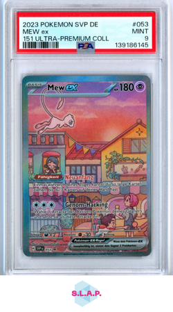 MEW EX 151 ULTRA-PREMIUM COLL POKEMON GER SVP DE-SV BLCK STR PRM 2023 053 PSA 9 - Image 1