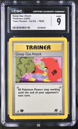 CGC 9 MINT Goop Gas Attack Team Rocket 1st Edition 78/82 Pokemon Card - Image 1