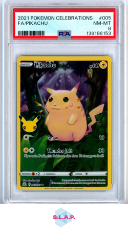 FA/PIKACHU POKEMON CELEBRATIONS 2021 005 PSA 8 - Image 1