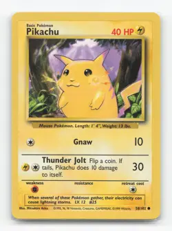 Pokemon TCG - Pikachu 58/102 Moderately Played Common Base Set Unlimited - Image 1
