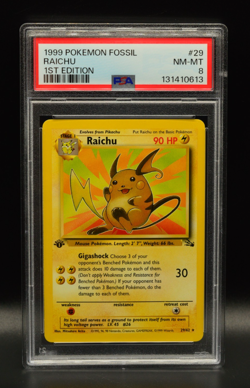 Raichu 1st Edition 1999 Pokemon Fossil #29 WOTC PSA 8 Newly Graded - Image 1