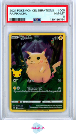 FA/PIKACHU POKEMON CELEBRATIONS 2021 005 PSA 8 - Image 1