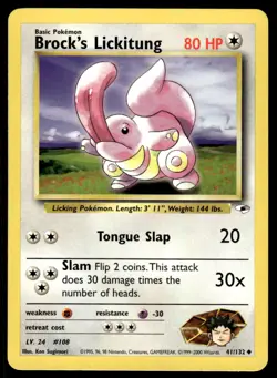 Pokemon TCG Gym Heroes #041/132 Brock's Lickitung NM - Image 1