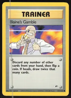 Pokemon TCG Gym Heroes #121/132 Blaine's Gamble NM - Image 1