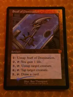 MTG Staff of Domination FOIL Brothers' War Retro Frame Artifacts 56 NM - Image 1
