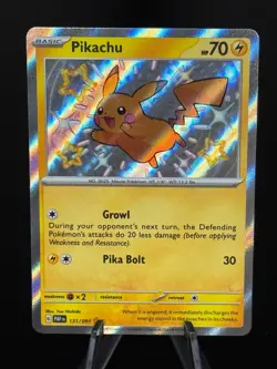 Pikachu 131/091 Shiny Rare Paldean Fates Pokemon Near Mint - Image 1