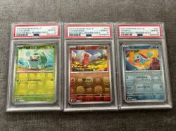 Pokemon 151 Bulbasaur Charmander Squirtle MASTERBALL *FULL SET* Ex PSA 10 SV2a - Image 3