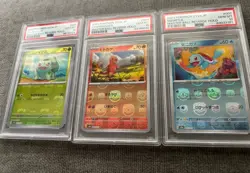 Pokemon 151 Bulbasaur Charmander Squirtle MASTERBALL *FULL SET* Ex PSA 10 SV2a - Image 4